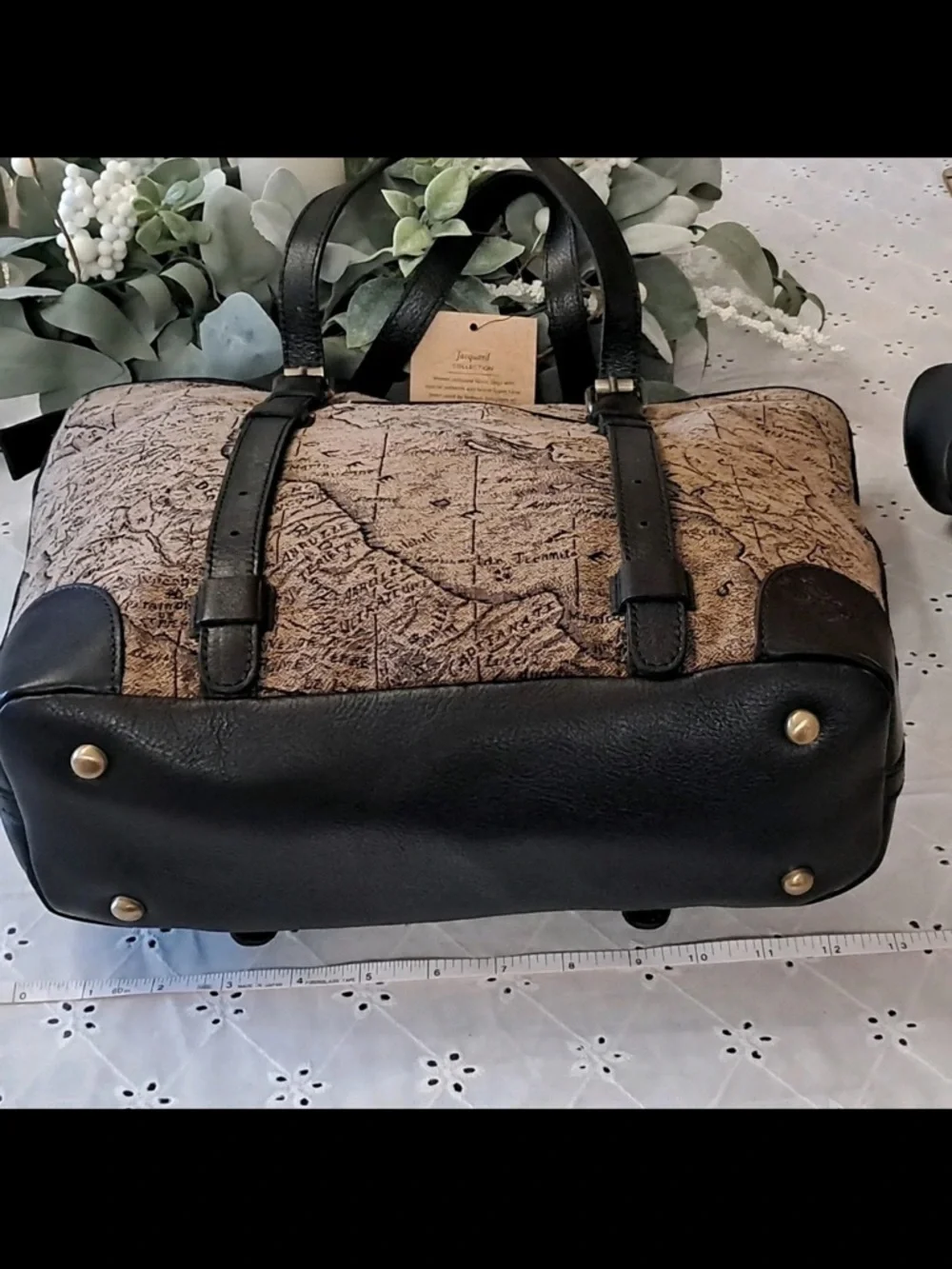 Patricia Nash  Map-Print Tote Bag in Brown and Black Large NWT - Picture 5 of 5